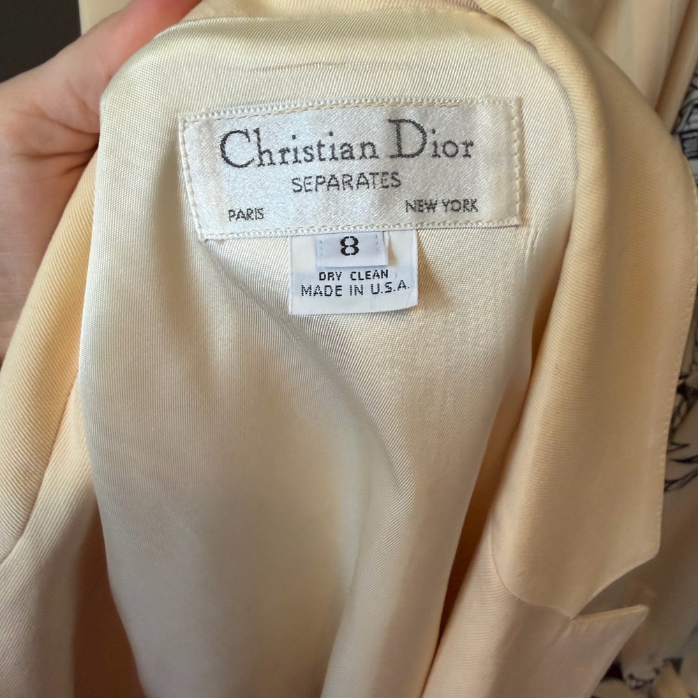 Vintage Christian Dior Cream Women's Blazer & Skirt Set Sz 8 - Picture 14 of 14